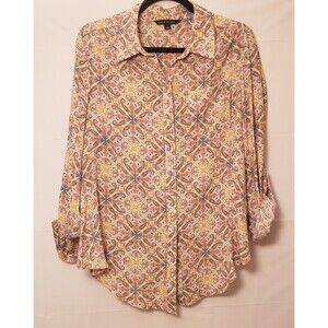 Zac & Rachel Paisley Button-Up Shirt L NWOT – Roll-Up Sleeve Granny Core Style